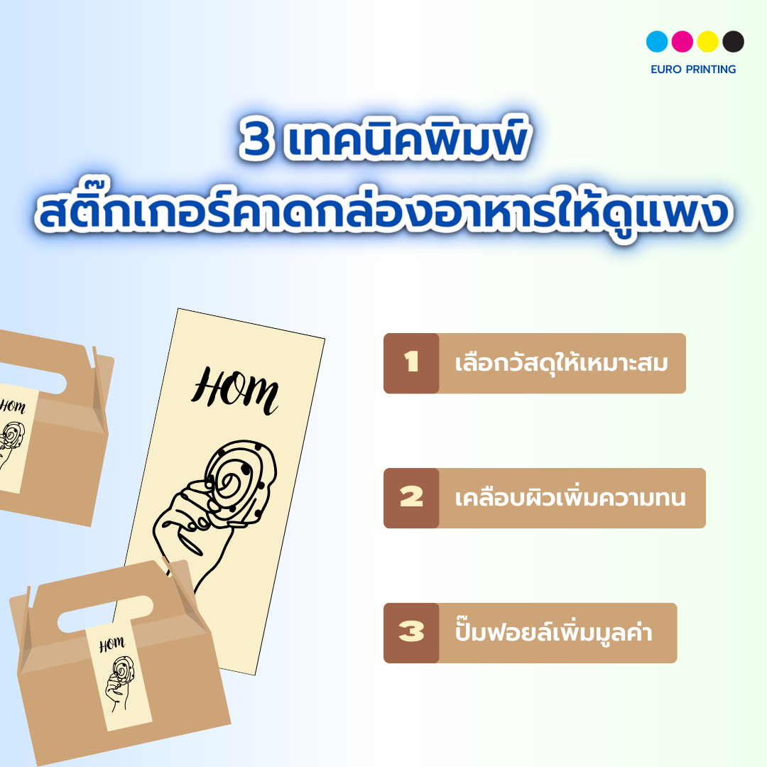 3 เทคนิคพิมพ์สติ๊กเกอร์คาดกล่องอาหารให้ดูแพง