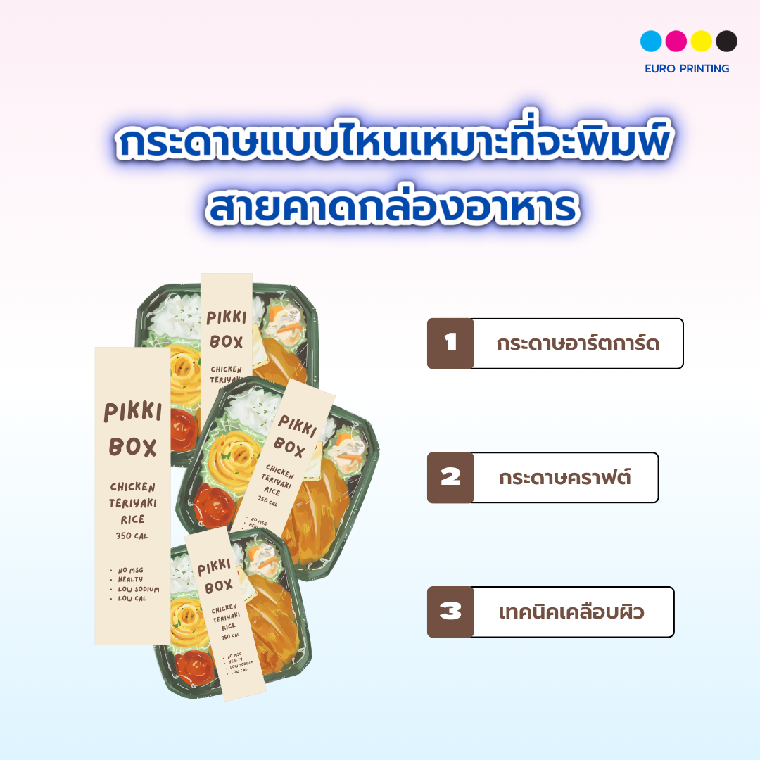 กระดาษแบบไหนเหมาะที่จะพิมพ์ สายคาดกล่องอาหาร
